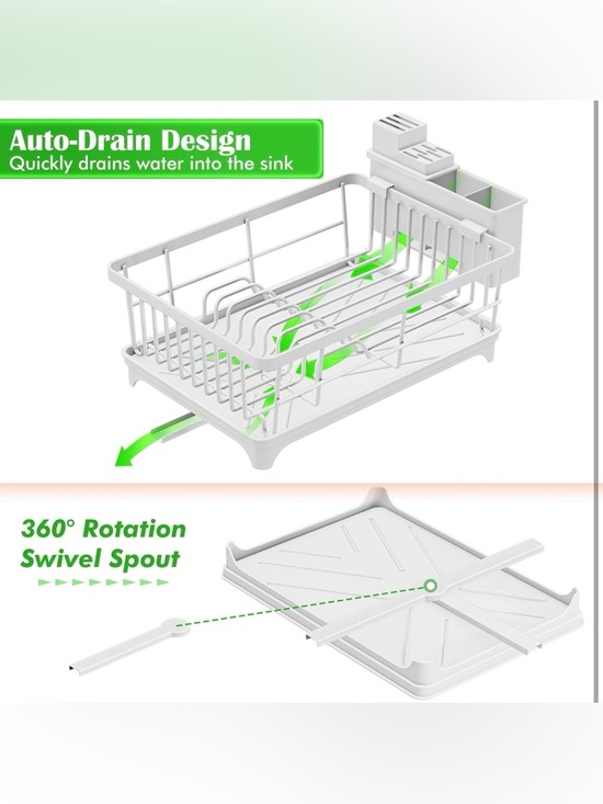 Dish Drying Rack - Space-Saving Small Dish Rack for Kitchen Counter - Picture 5 of 7